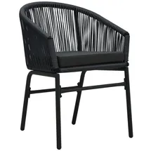 vidaXL PE-Rattan Cloris Gartenstuhl 58 x 58 x 78 cm schwarz 2 St.