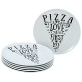 CreaTable Pizzateller-Set Europa weiß Porzellan D: ca. 33 cm - weiß