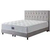 V6 Boxspringbett Modell 211 mit Taschenfederkernmatratze - Grau)