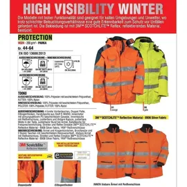COFRA 4 in 1 Winter-warnschutzjacke wind- und wasserdicht bis -49 °c gelb