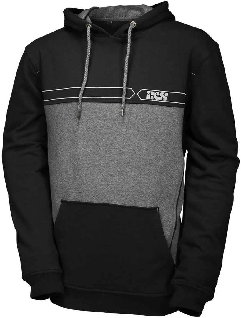 IXS Team Hoody, zwart-grijs, L Voorman