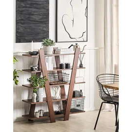 Beliani Escalante Bücherregal 100 x 33 x 116 cm Dunkelbraun