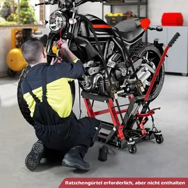 taozhiyy Motorradheber bis 680kg 3-stufig höhenverstellbar, Hydraulische Motorradhebebühne für Motorräder ATVs & Quads Rot