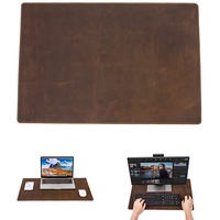Hiram Schreibtischunterlage aus echtem Leder, wasserdicht, 60 x 40 cm, Tischabdeckung für PC und Laptop