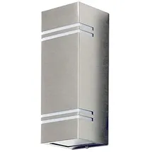 Kwazar Luminaire Außenwandleuchte Edelstahl 2x GU10 IP44 inkl. Leuchtmittel schwarz