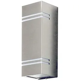 Kwazar Luminaire Außenwandleuchte Edelstahl 2x GU10 IP44 inkl. Leuchtmittel schwarz
