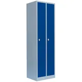 Lüllmann 2er Spind Garderobenschrank Stahlschrank Kleiderspind 180x50x50cm Grau/Blau 510101