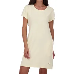 ALIFE AND KICKIN Zoeyak Damen Sommer-Kleid schlichtes Mini-Kleid Baumwoll-Kleid 34810527 Gelb - XS