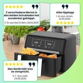 casativo Dual-Zone Heissluftfritteuse 2x 4,5 l schwarz