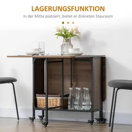 Homcom Esstisch klappbar, Mobiler Klapptisch für 6 Personen, mit Ablage, Hellbraun