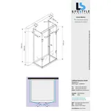 Glaszentrum Hagen 80x100x80x195cm Ares U-Duschkabine Silber