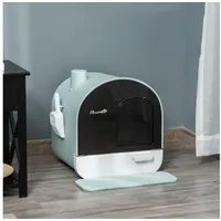 PawHut Katzentoilette mit Haube 43x44x47cm Grün