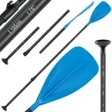 Kesser KESSER® Paddle - 3-teilig für Kayak SUP Stand-Up Paddling Board Stechpaddel, Verstellbar Teleskop 165cm-215cm Aluminum für Stand Up Paddel Kajakfahren Surfboard Boot Anti-Rutsch Stecksystem