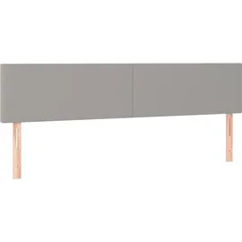 vidaXL Boxspringbett mit Matratze & LED Hellgrau 180x200 cm Stoff
