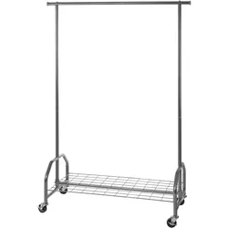 Tarrington House Kleiderständer, Stahl / Kunststoff, 120 x 50 x 180 cm, maximale Belastung: 100 kg, 4 Rollen, grau