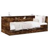 vidaXL Tagesbett mit Schubladen ohne Matratze Räuchereiche 90x200 cm