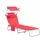 SoBuy Sonnenliege 189 x 62 x 28 cm rot inkl. Sonnendach klappbar
