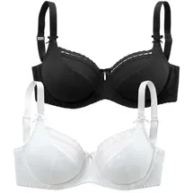 PETITE FLEUR Bügel-BH Damen weiß+schwarz Gr.90B