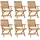 vidaXL Klappbare Gartenstühle mit Kissen 39 x 38 x 26 cm creme 6 St.