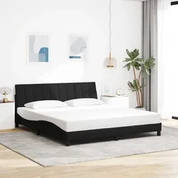 Bettgestell ohne Matratze Schwarz 180x200 cm Stoff