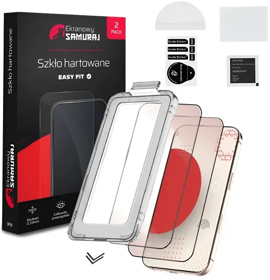 Neu Sichtschutzglas Ekranowy Samuraj für Apple iPhone 16 Pro Max mit Easy Fit Rahmen | 2-Pack