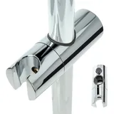 tecuro - Gleiter Schieber Brausehalter für Wandstange 22 mm verchromt,