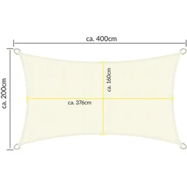 Sol Royal Sonnensegel Creme, 400x200 cm, - Sonnensegel