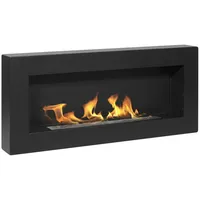 Divina Fire Siena Black Wandkamin mit Bioethanolanschluss, L 90 x T 12 x H 40
