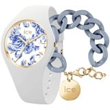 Ice blue - White porcelain - Medium - 3H + Jewellery - Chain bracelet - Artic blue