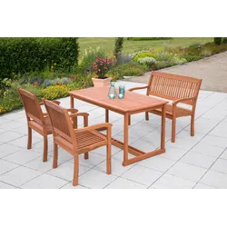 Gartenmöbel Set 4-tlg. Maracaibo Eukalyptusholz