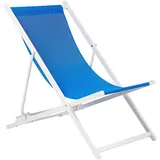 Beliani Locri II Liegestuhl 60 x 79 x 95 cm blau/weiß