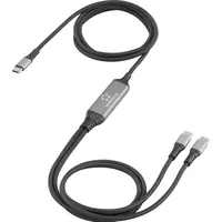 Renkforce USB-C® Y-Kabel USB 2.0 USB-C® Stecker 1.50m Schwarz RF-6721084