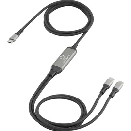 Renkforce USB-C® Y-Kabel USB 2.0 USB-C® Stecker 1.50m Schwarz RF-6721084