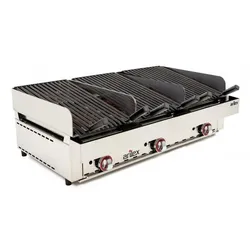 TRIPLE Gasgrill aus Vulkangestein mit 3 separaten Grillrosten Arilex 353535VAS