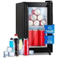 Klarstein Table Top Kühlschrank HEA3-Brookly23-S 10039904, 48.5 cm hoch, 26 cm breit, Hausbar Minikühlschrank ohne Gefrierfach Getränkekühlschrank Glastür