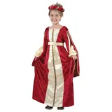 Bristol Novelty CC840X Prinzessin Kostüm, Mädchen, Beige/Rot, 10-12 Jahre