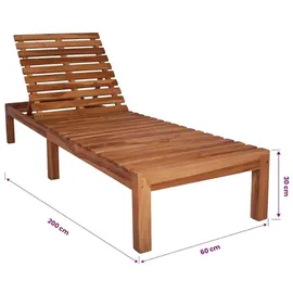 vidaXL Sonnenliege 200 x 60 x 30 cm Braun