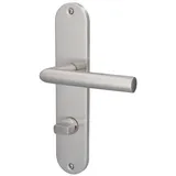 Alpertec - Wc-langschildgarnitur Nora Edelstahl Silber Abgerundet Beschläge