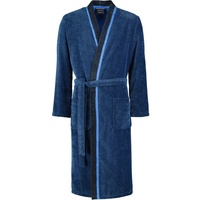 CAWÖ 4839 Herren Velours-Kimono mit Schalkragen - blau-schwarz - 52 M