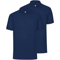 Doppelpack Fruit of the Loom 65/35 Polo, navy, L