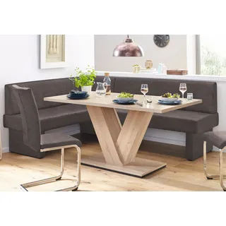 Home Affaire Eckbank Nils, Sitz und Rücken gepolstert, verschiedene Qualitäten braun Sitzbänke, 30821558-0 B/H/T: 222 cm x 89 cm x 162 cm