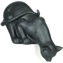 Moritz Schwarze Katze Kantenhocker 42 cm Kantensitzer Cat Skulptur Figur