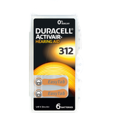 DURA AIR 312 - Hörgerätebatterie, Zink-Luft, 7,90x3,60 mm, Aid 312, 6er-Pack