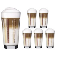 Vitrea 6 Kaffeegläser 370ml Latte Macchiato Gläser Sestr + 6 Glas Trinkhalme 23 cm