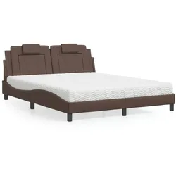 Bett mit Matratze – Braun, 160x200 cm – Stilvoll & Pflegeleicht