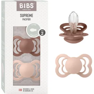 Bibs Schnuller Supreme 2er Pack Silikon Woodchuck+Blush 6-36m