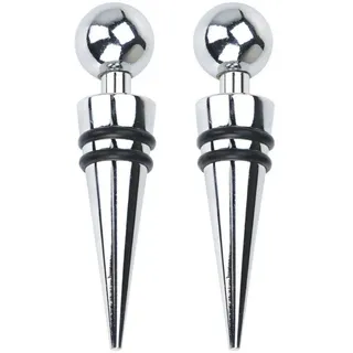 Excellent Houseware Weinkorken, wiederverwendbar, Metall, 2er-Set