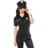 Underwraps Polizei-Kostüm Polizistin Bluse, Verführerische Damenbluse für Euer Polizistin Kostüm schwarz 3XL