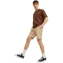 JACK & JONES Chino Shorts Fury in beigem Dune-XL
