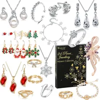 Schmuck Adventskalender 2024 für Frauen, Mode Armband Halskette Ring Ohrringe Countdown 24 Tage bis Weihnachtskalender, Geschenke für Frauen Frau Tochter Mädchen Mama (B)